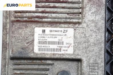 Компютър с контактен ключ за Opel Combo Tour (10.2001 - 12.2011) 1.3 CDTI 16V, 75 к.с., № GM 55194015 ZF