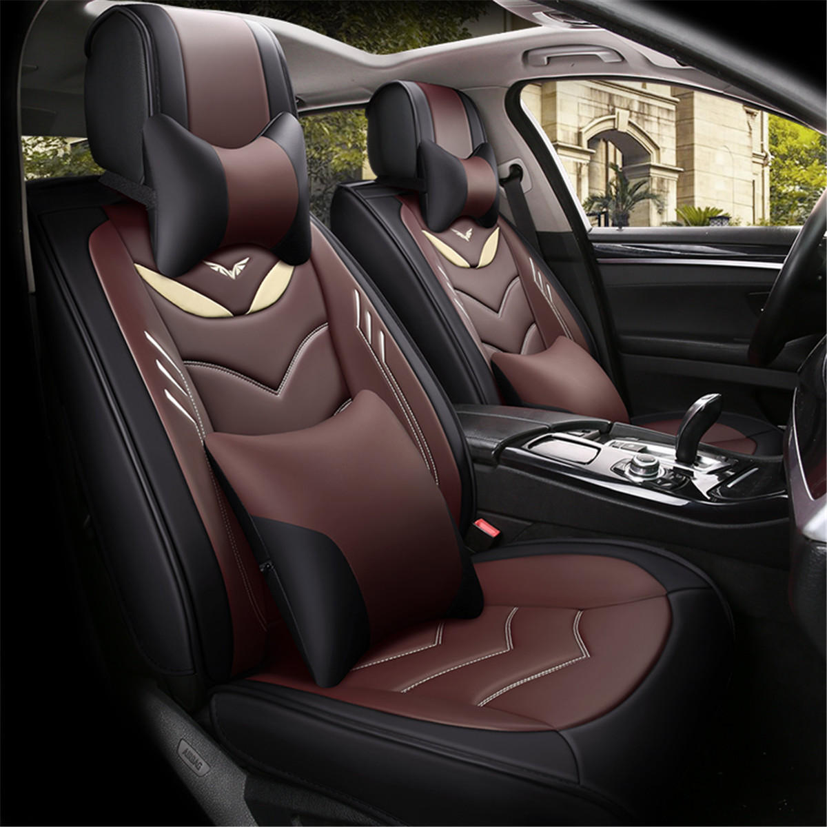 13pcs pu leather car seat cover cushion full surround universal ...